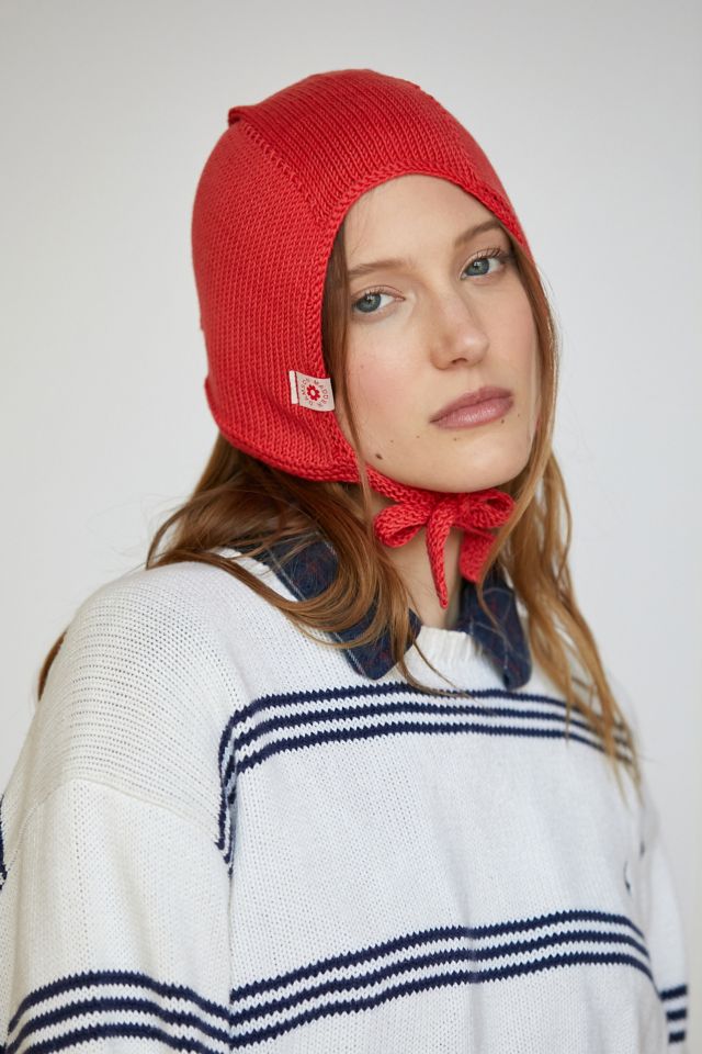 Knit hat hot sale with ties