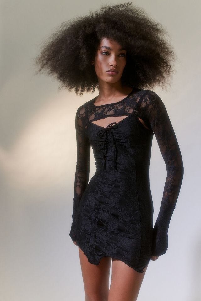 Lace black 2025 mini dress