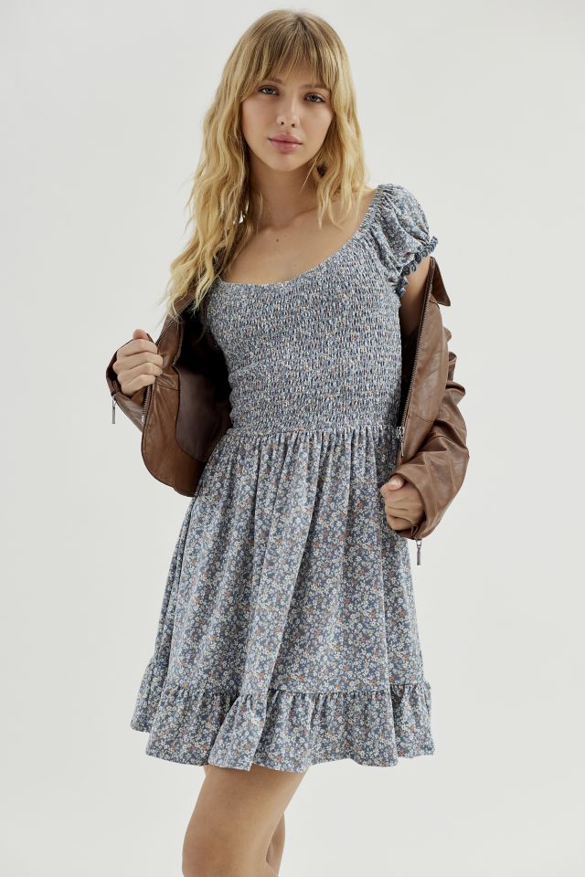UO Tessie Floral Smocked Mini Dress #4