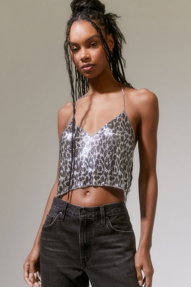 Urban Outfitters Uo Haven Metallic Cowl Neck Cami In Silver,at in