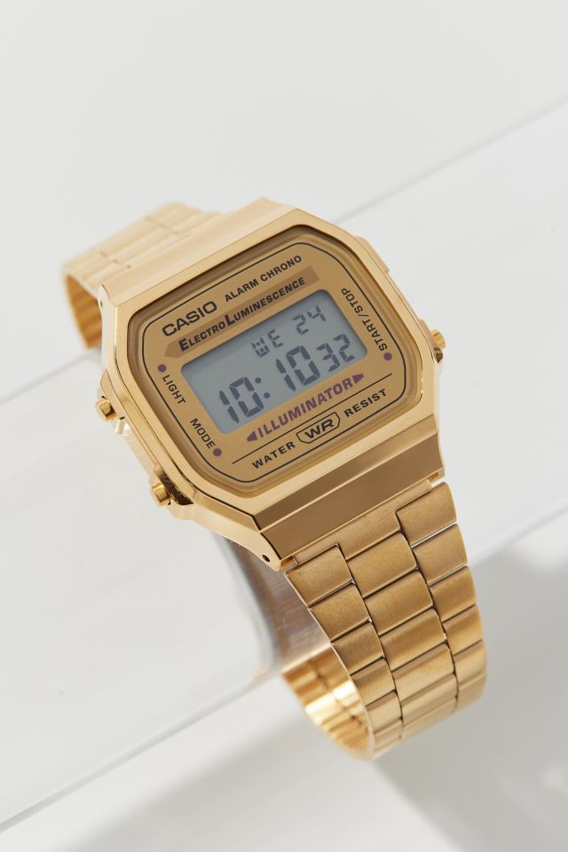 Casio A168WG Retro Vintage A168WG-9VT Gold Tone Stainless Steel Illuminator  Watch 