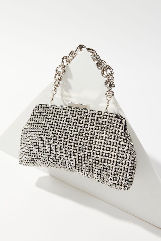 Olga Berg Jerry Crystal Mesh Clutch Bag | Urban Outfitters