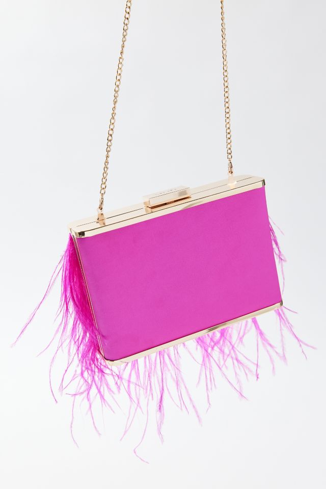 Olga Berg Estelle Feather Clutch Bag #2