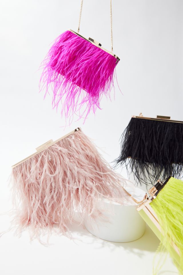 Olga Berg Estelle Feather Clutch Bag #4