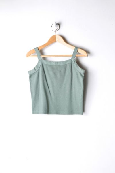 Vintage 90s Sage-Green Ribbed Tank | Urban Outfitters