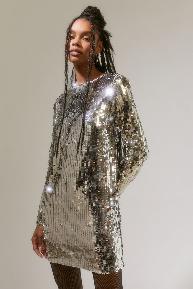 sequin long sleeve dress Bella and Bloom Boutique Scala Collection Style Late Night Sequin Mini Dress