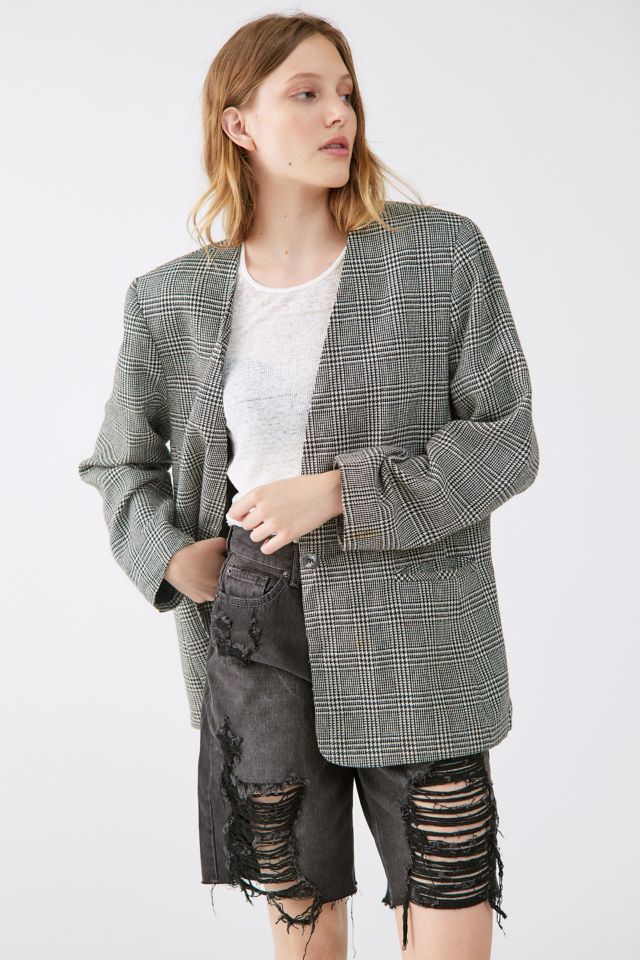 Plaid hot sale gray blazer