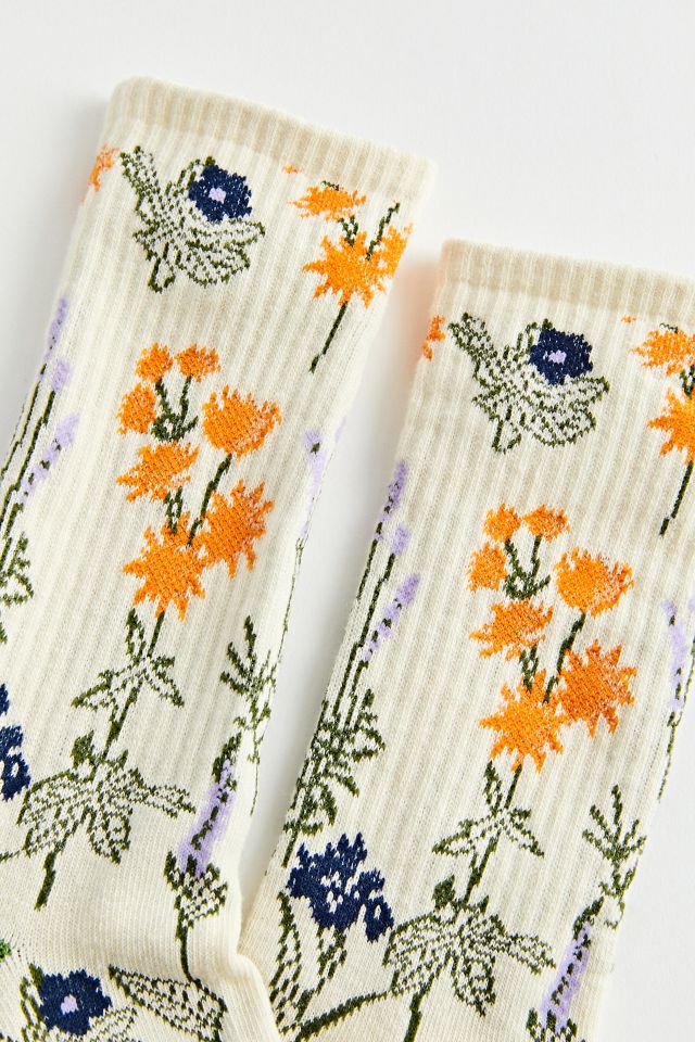 Chaussettes d'Équipage Papier Peint Floral #2