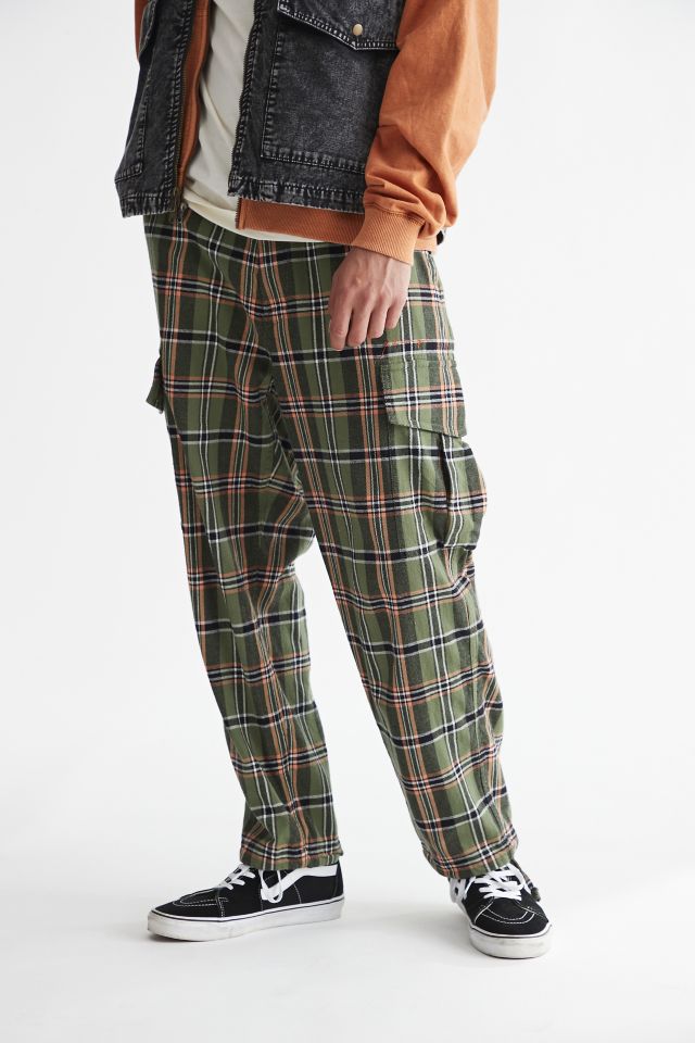 Men's plaid cargo pants on sale