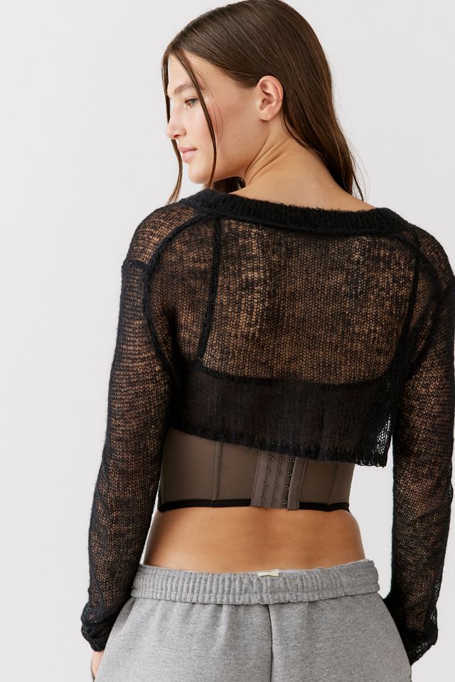 UO Sadie Sheer Cropped Cardigan | Urban Outfitters