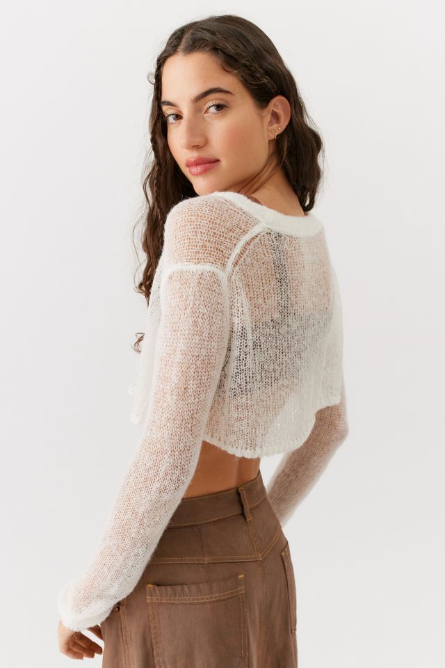 Sheer best sale cropped cardigan