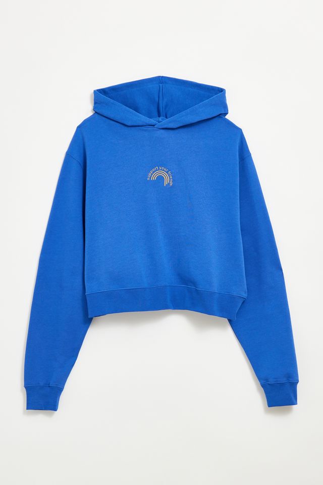 KROST Support Your Friends Cropped Hoodie Sweatshirt | Urban Outfitters ...