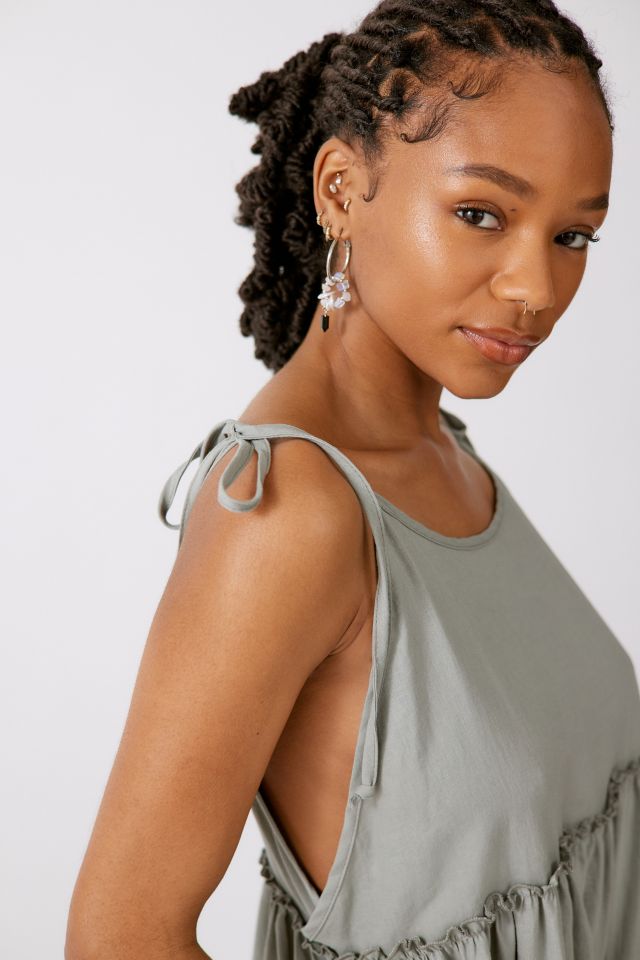 Urban Renewal Linen Tie Shoulder Maxi Dress #1