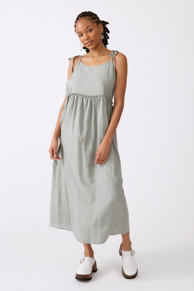 Urban Renewal Linen Tie Shoulder Maxi Dress #3