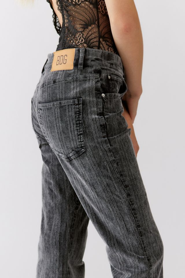 Urban Outfitters BDG Acid Corduroy High-Waisted Mom Jeans Black W30 L28  BNWT