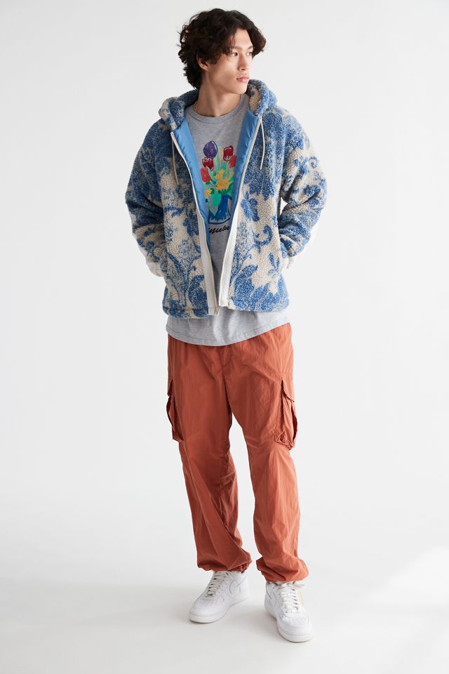 UO Patterned Fleece Hooded Jacket | Urban Outfitters