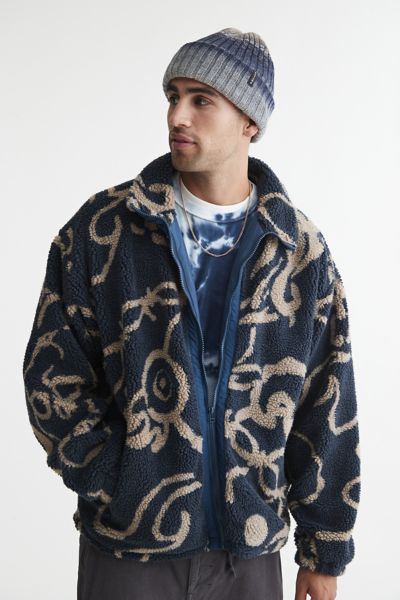 UO Patterned Fleece Mock Neck Jacket | Urban Outfitters