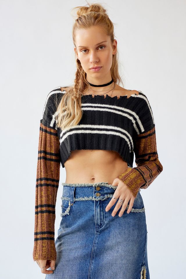 BDG Winona Distressed Cropped Sweater