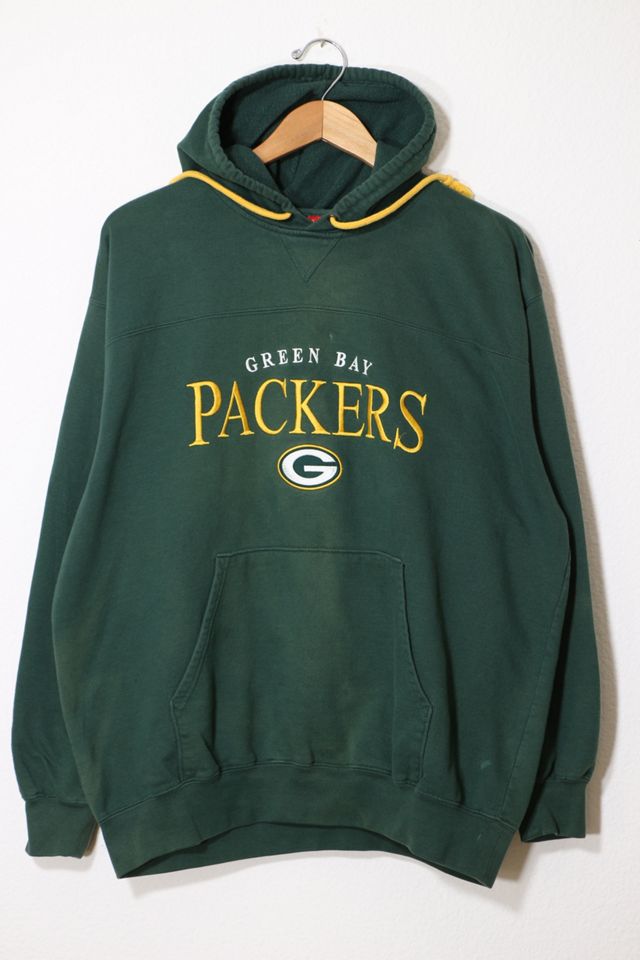 Vintage NFL Green Bay Packers Embroidered Hooded Pullover Sweatshirt
