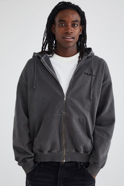 XLARGE Pigment Dyed Embossed Zip Hoodie Sweatshirt