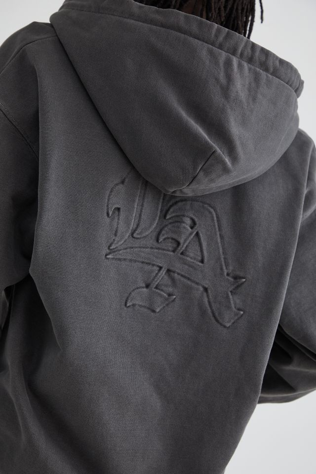 XLARGE Pigment Dyed Embossed Zip Hoodie Sweatshirt