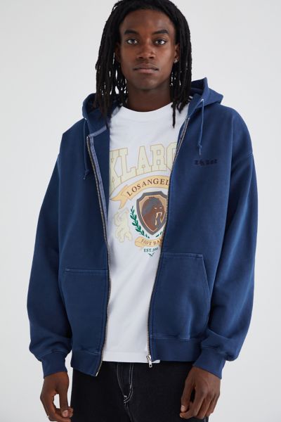 Xlarge Pigment Dyed Embossed Zip Hoodie Sweatshirt In Blue | ModeSens