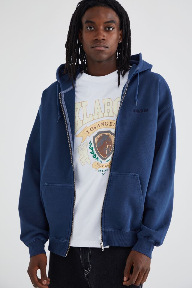 XLARGE Pigment Dyed Embossed Zip Hoodie Sweatshirt | Urban Outfitters ...