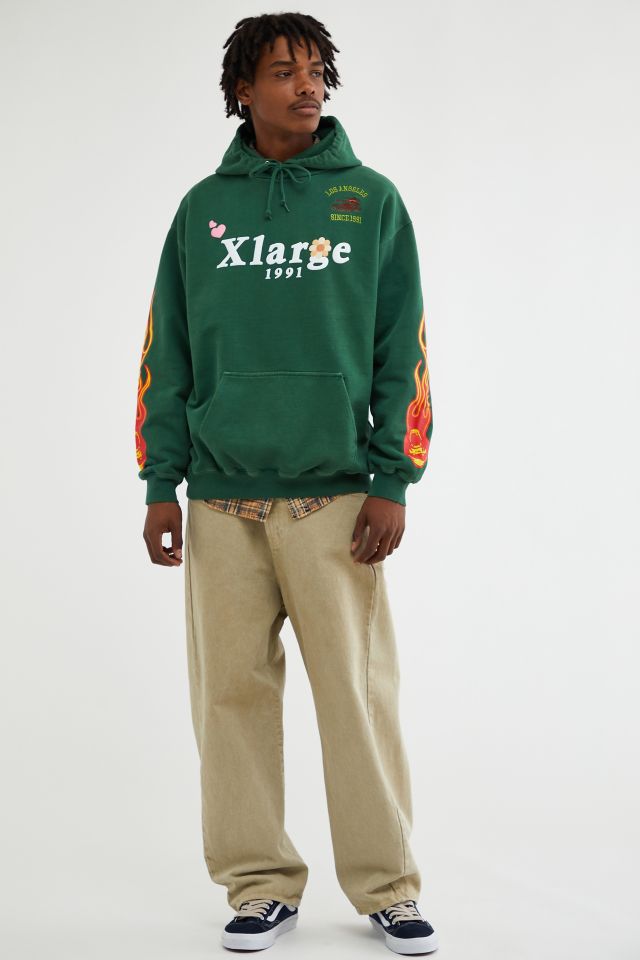 XLARGE Pigment Dyed Puff Print Hoodie Sweatshirt #1