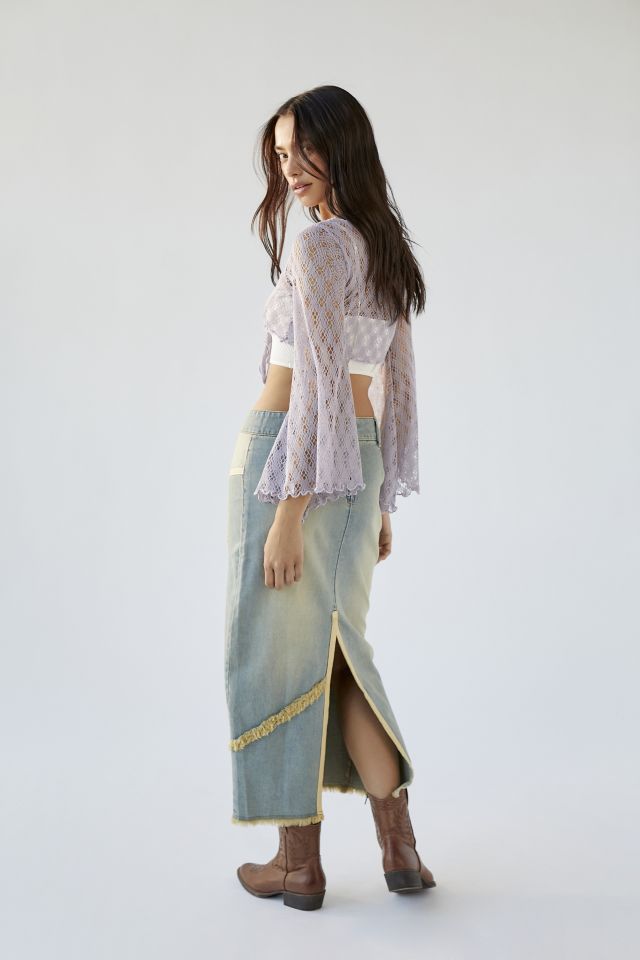BDG Margot Denim Patchwork Maxi Skirt #1