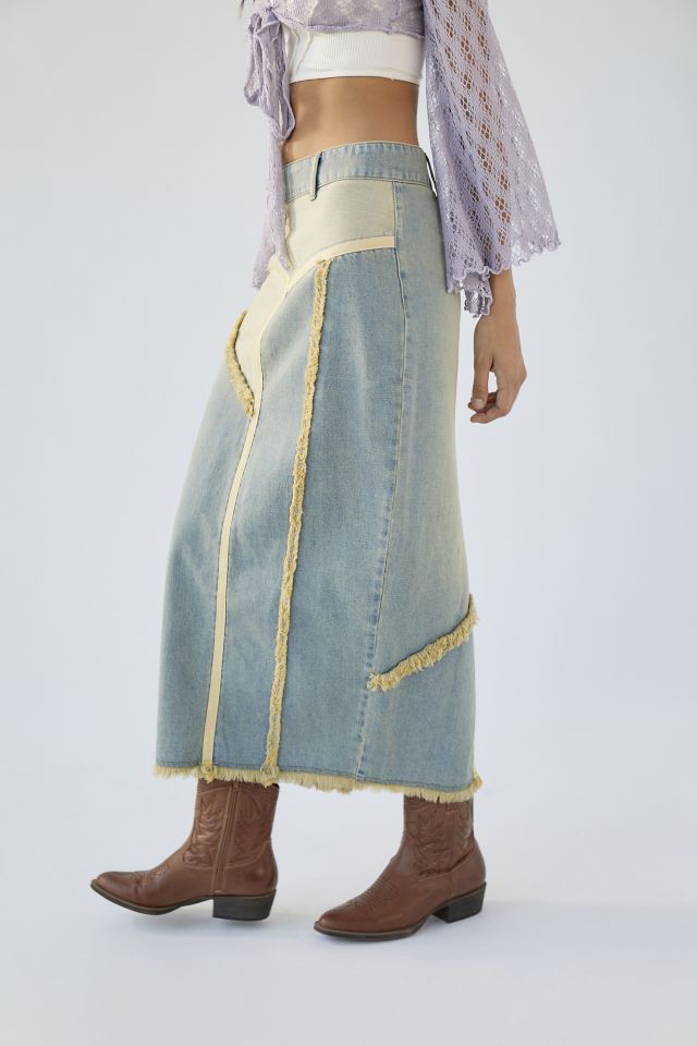 BDG Margot Denim Patchwork Maxi Skirt #3
