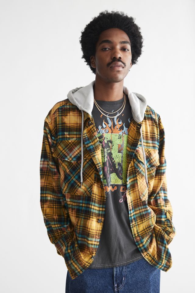 Hooded checked outlet flannel