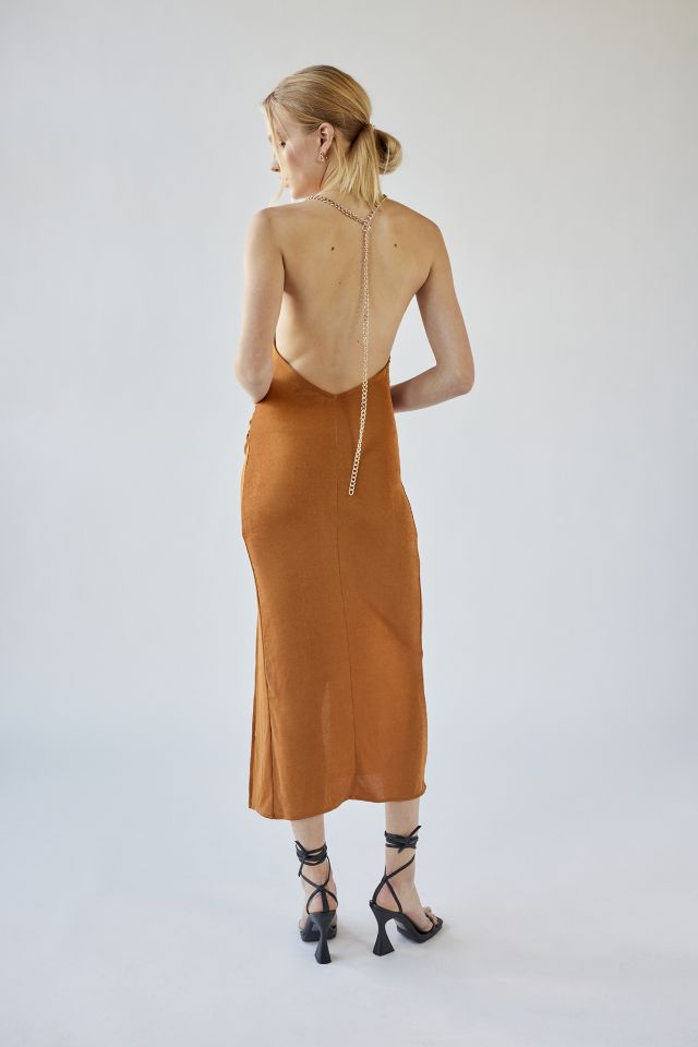 UO Naya Knit Chain-Strap Midi Dress #1