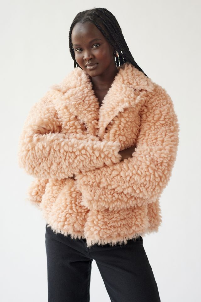 Pink fluffy jacket urban outfitters sale