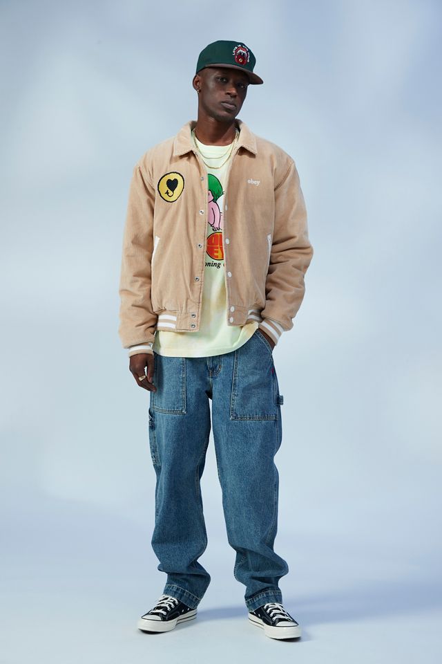 OBEY Unwound Corduroy Varsity Jacket | Urban Outfitters