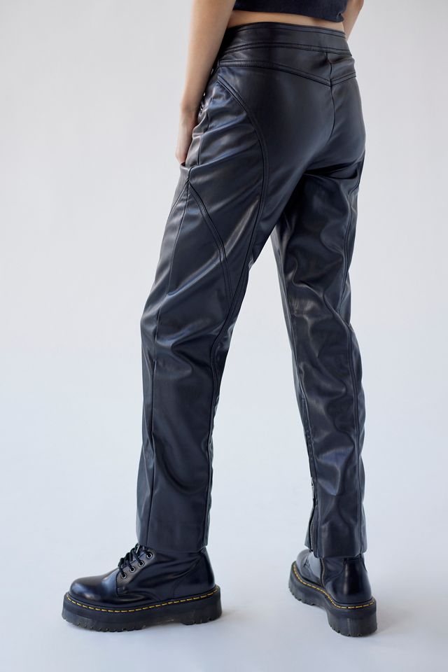UO Olivia Faux Leather Zipper Pant | Urban Outfitters