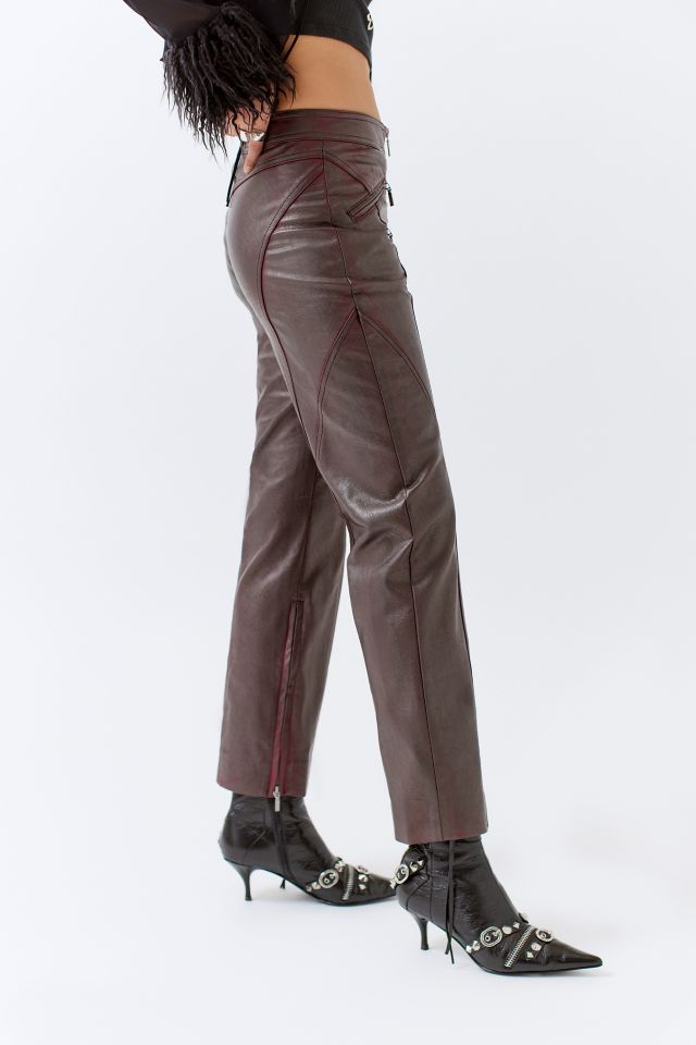 UO Olivia Faux Leather Zipper Pant #3