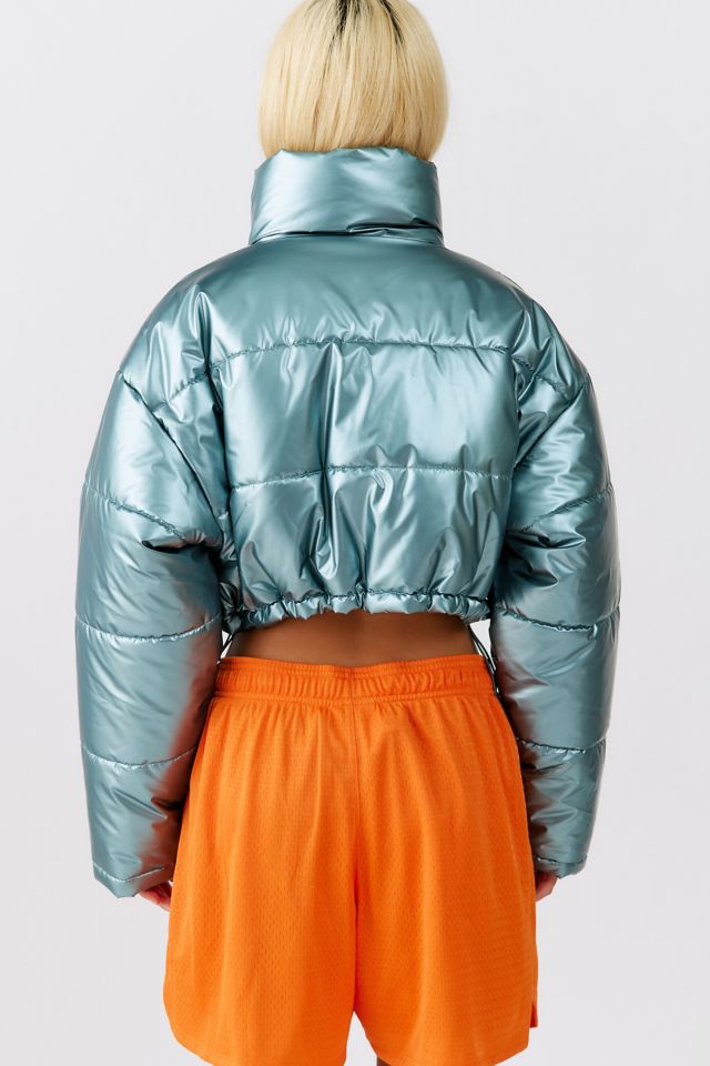 UO Taryn Metallic Cropped Puffer Jacket #2