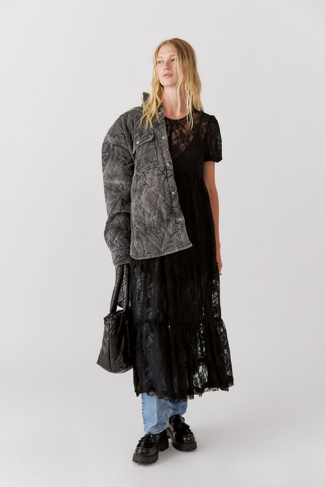UO Fantine Semi-Sheer Lace Midi Dress #3