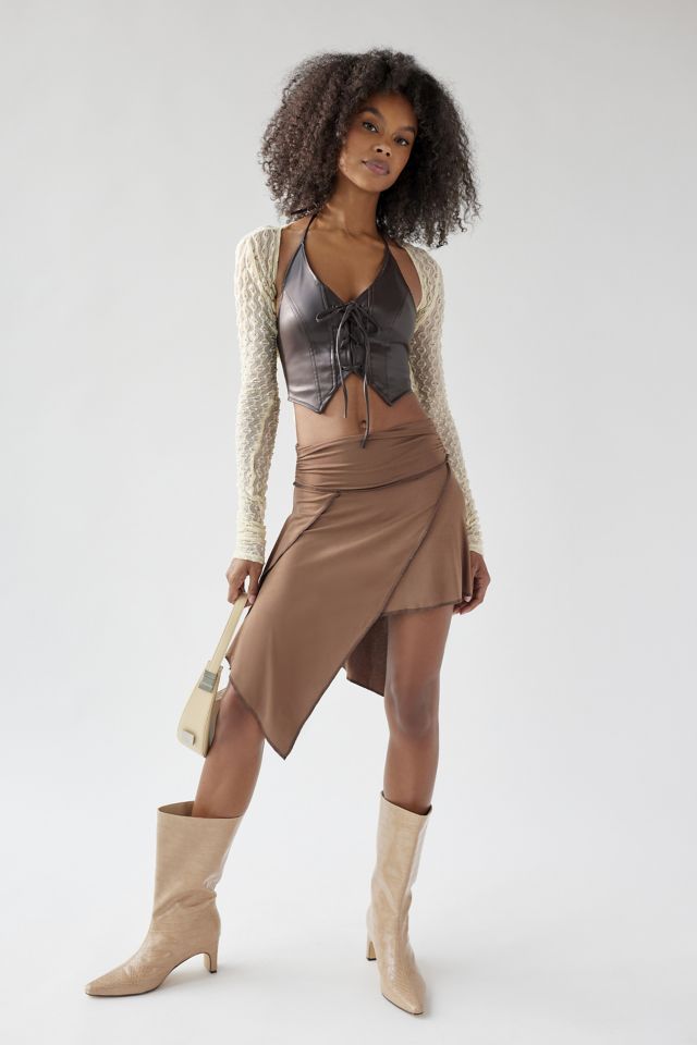 UO Rita Faux Leather Lace-Up Top #2