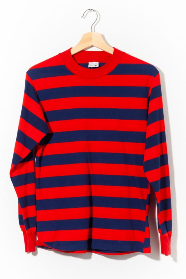 Red and sale blue striped shirt