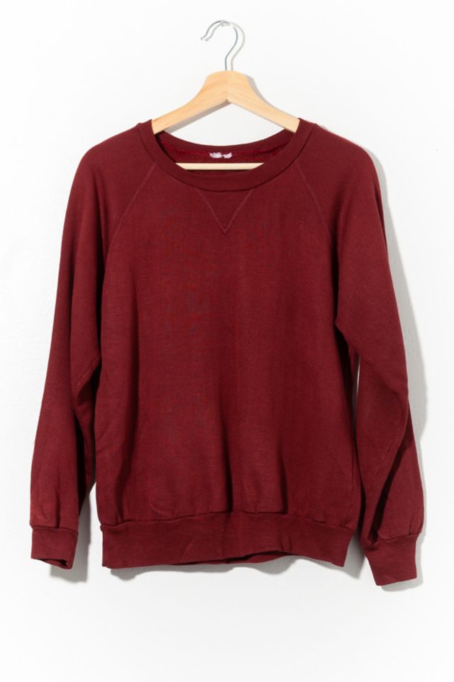 NWT Monrow Slit Pocket Maroon Raglan Pullover Sweatshirt Vintage Wash Small 2024