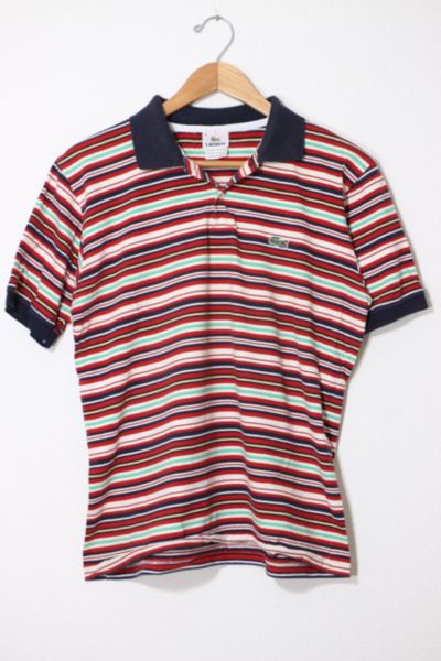 Vintage Lacoste Striped Polo Shirt Made in France | Urban Outfitters