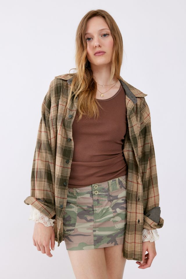 Urban Renewal Remade Overdyed Checked Flannel Shirt #4