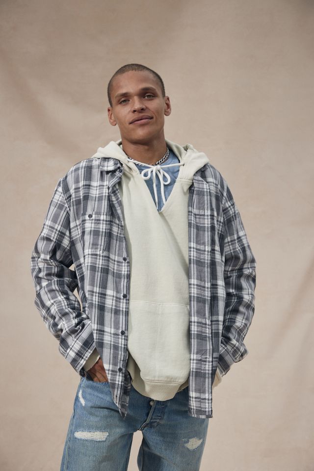 Urban Renewal Remade Oversized Checkered Flannel Shirt #3