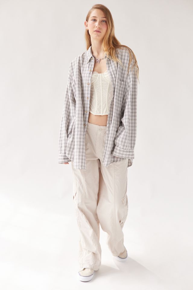Urban Renewal Remade Oversized Checkered Flannel Shirt #4