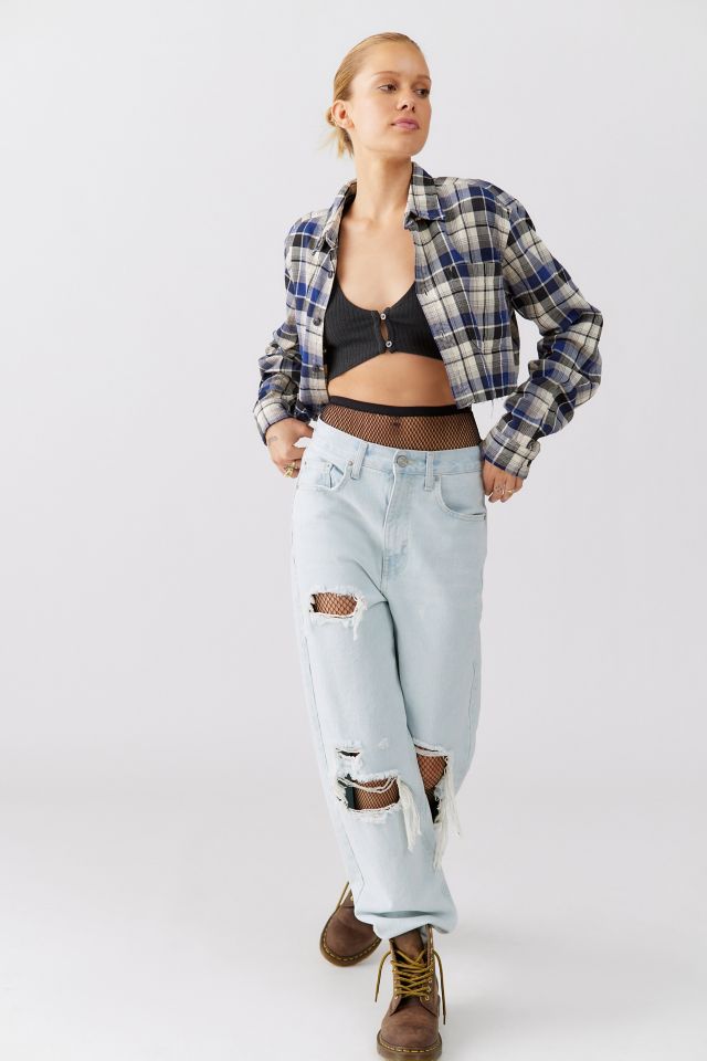 Urban Renewal Remade Raw Cropped Flannel Shirt #1