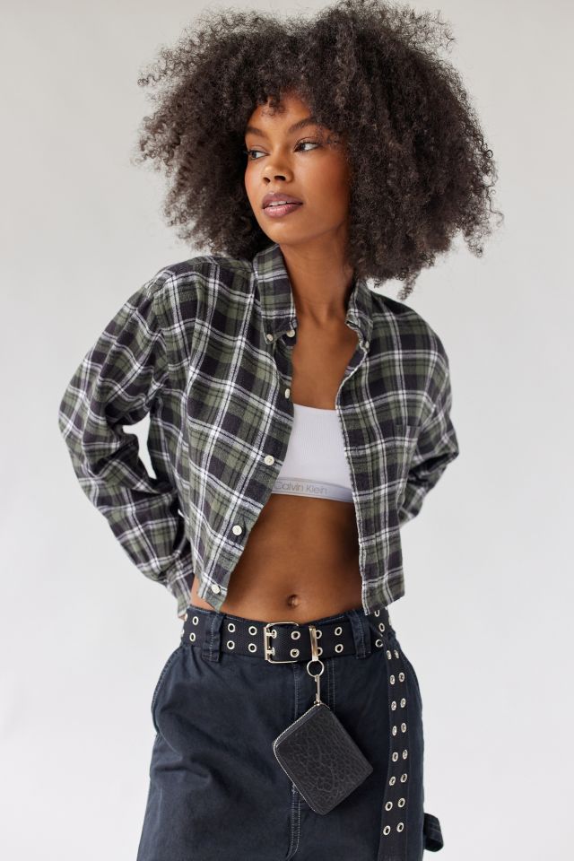 Flannel and best sale crop top outfits