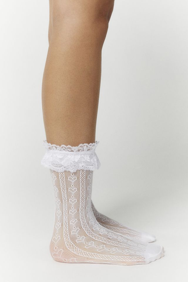 Lacey Heart Ruffle Ankle Sock #1