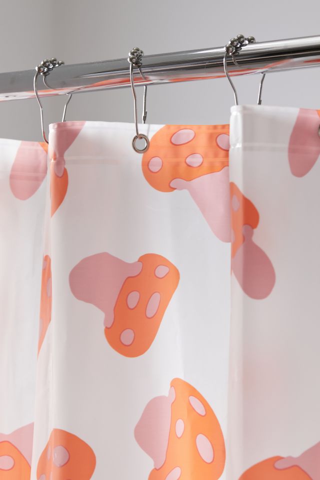 Rideau de douche en plastique PEVA à motif champignons #2