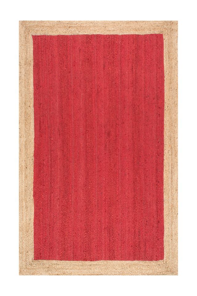 Handmade Red Braided Jute Reversible 4' x 6' Rug